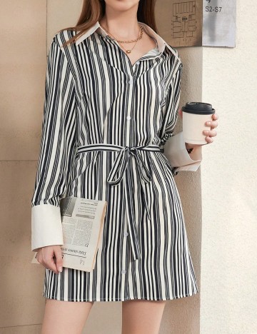 Rochie scurta SHEIN, crem/negru