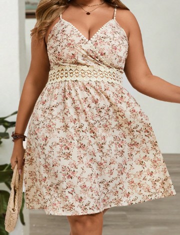 Rochie scurta SHEIN CURVE, floral print