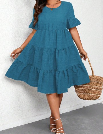 Rochie medie SHEIN CURVE, albastru