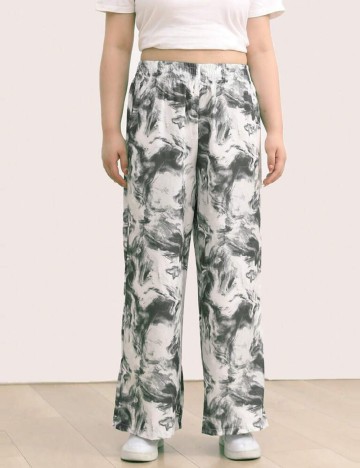 Pantaloni SHEIN CURVE, alb