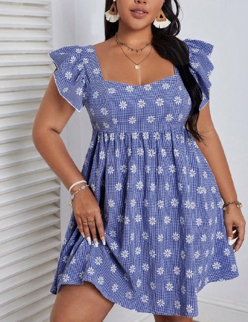 Rochie scurta SHEIN CURVE, albastru