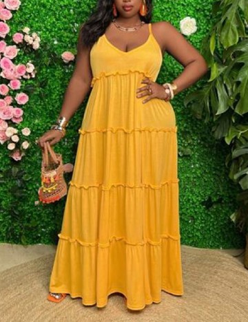 Rochie lunga SHEIN CURVE, galben