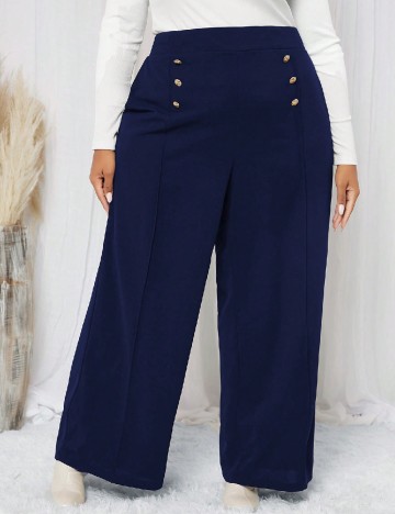 Pantaloni SHEIN CURVE, bleumarin