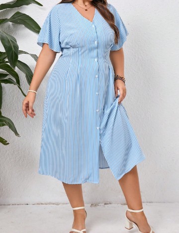 Rochie medie SHEIN CURVE, albastru