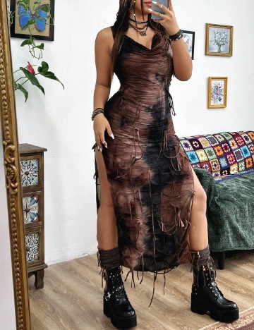 Rochie lunga SHEIN CURVE, maro