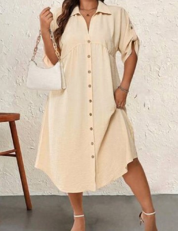 Rochie medie SHEIN CURVE, crem