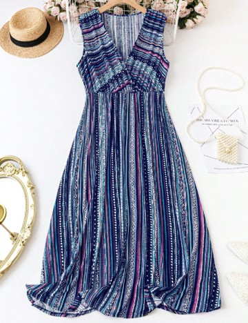 Rochie medie SHEIN CURVE, albastru