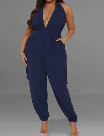 Salopeta SHEIN CURVE, bleumarin