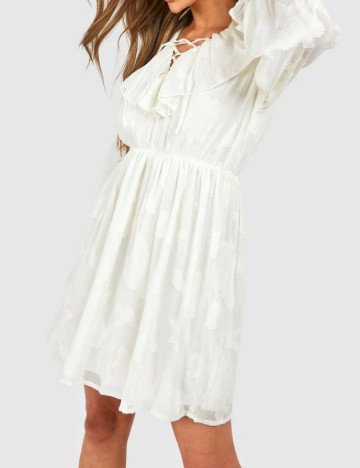Rochie scurta Boohoo, ecru