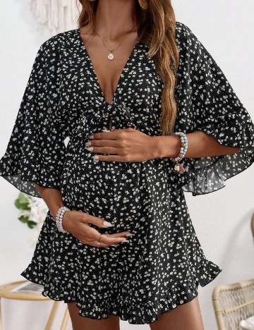 Salopeta SHEIN Maternity, negru