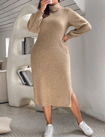 Rochie medie SHEIN CURVE, maro