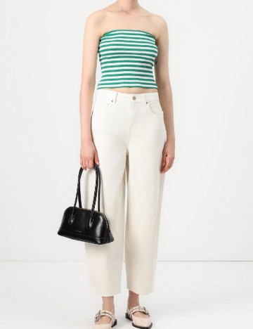 Top Vero Moda, alb/verde