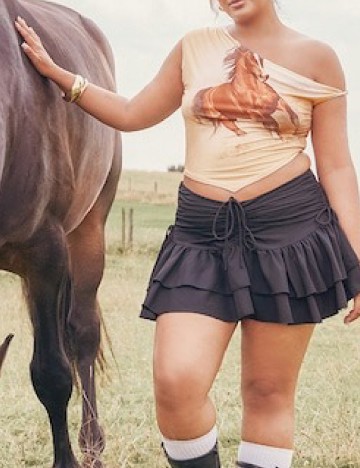 Top PrettyLittleThing Plus Size, crem