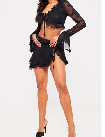 Fusta PrettyLittleThing, negru