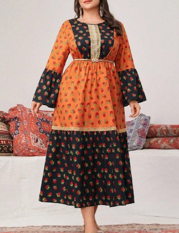 Rochie lunga SHEIN CURVE, mix culori