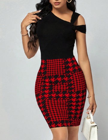 Rochie scurta SHEIN, negru/rosu