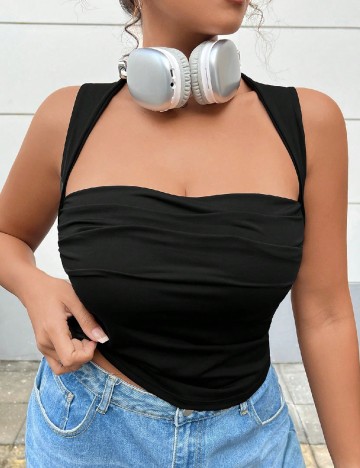 Top SHEIN CURVE, negru