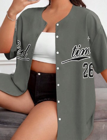 Camasa SHEIN CURVE, gri