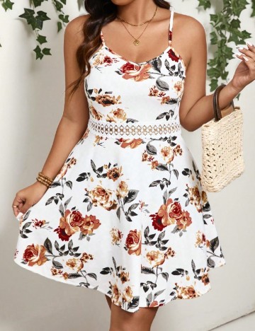 Rochie scurta SHEIN CURVE, floral print