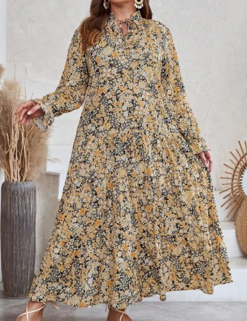 Rochie lunga SHEIN CURVE, floral print