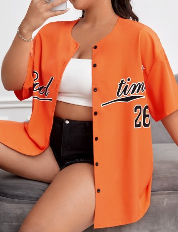 Camasa SHEIN CURVE, portocaliu