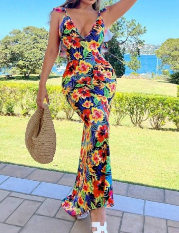 Rochie lunga SHEIN, floral print