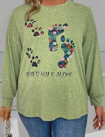 Bluza SHEIN CURVE, verde