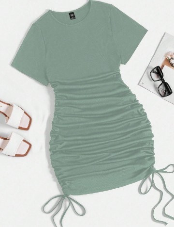 Rochie scurta SHEIN CURVE, verde