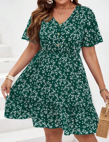 Rochie scurta SHEIN CURVE, verde