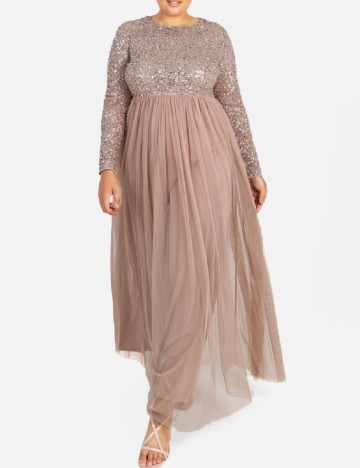 Rochie lunga Maya Deluxe, maro deschis