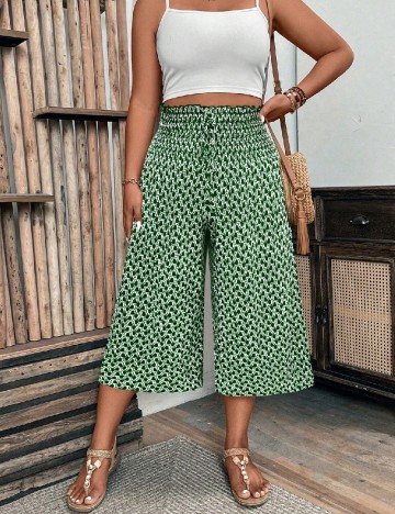 Pantaloni SHEIN CURVE, verde