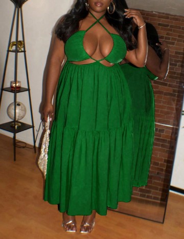 Rochie lunga SHEIN CURVE, verde