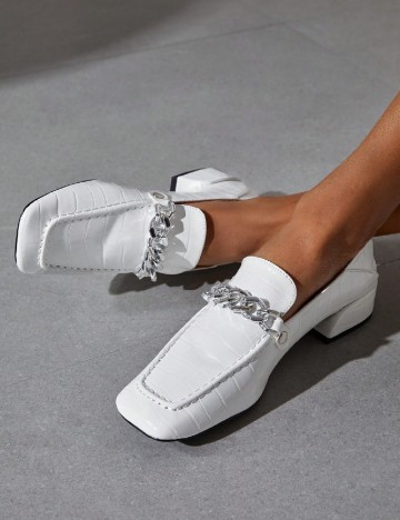 Mocasini SHEIN, alb