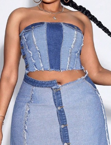 Top SHEIN CURVE, albastru