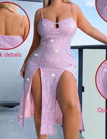 Rochie medie SHEIN CURVE, roz