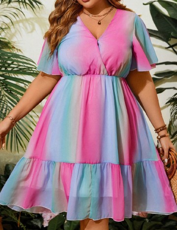 Rochie scurta SHEIN CURVE, mix culori