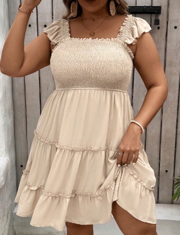 Rochie scurta SHEIN CURVE, crem