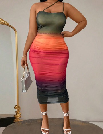 Rochie medie SHEIN CURVE, mix culori