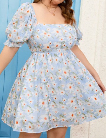 Rochie scurta SHEIN CURVE, albastru