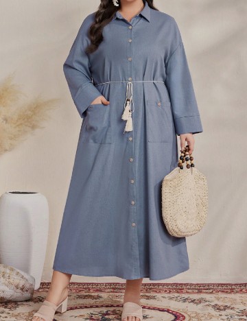 Rochie medie SHEIN CURVE, albastru