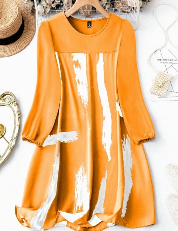 Rochie scurta SHEIN CURVE, portocaliu