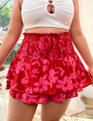 Pantaloni scurti SHEIN CURVE, rosu