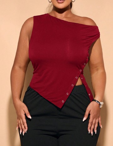 Top SHEIN CURVE, rosu