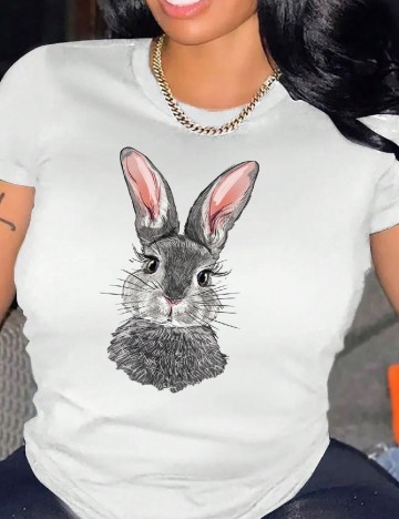 Tricou Oversize SHEIN CURVE, alb