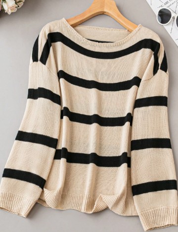 Bluza SHEIN CURVE, crem/negru