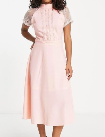 Rochie medie Liquorish, roz pal