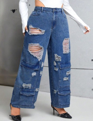 Blugi SHEIN CURVE, albastru