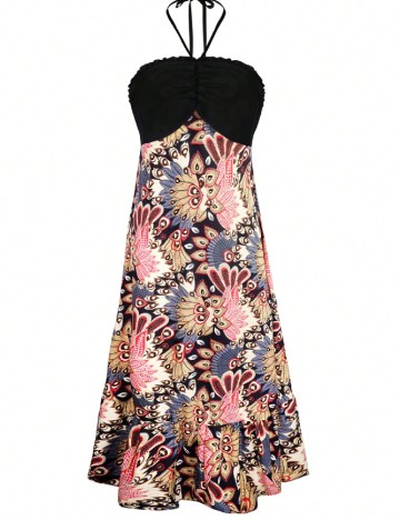 Rochie lunga SHEIN CURVE, floral print