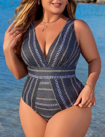 Costum de baie SHEIN CURVE, bleumarin
