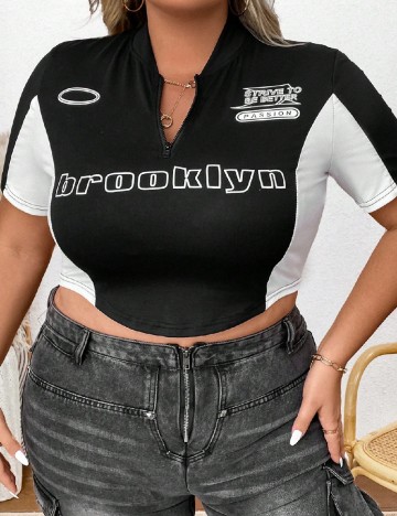 Top SHEIN CURVE, negru